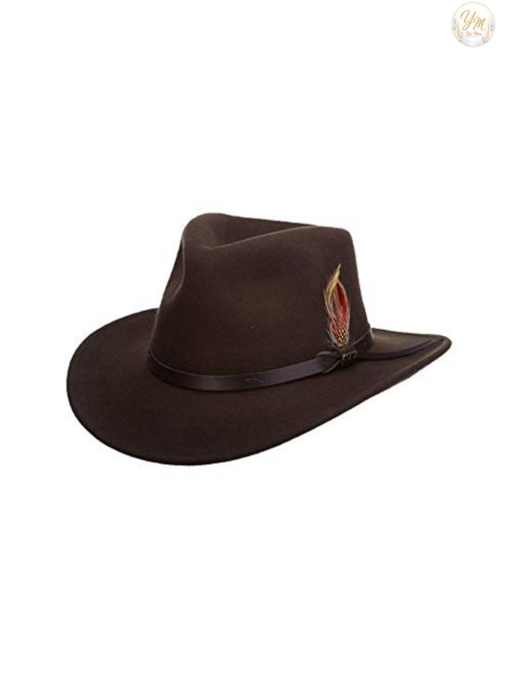 Men's Crushable Felt Outback Hat Wide Brim 100% Wool UV Protection
